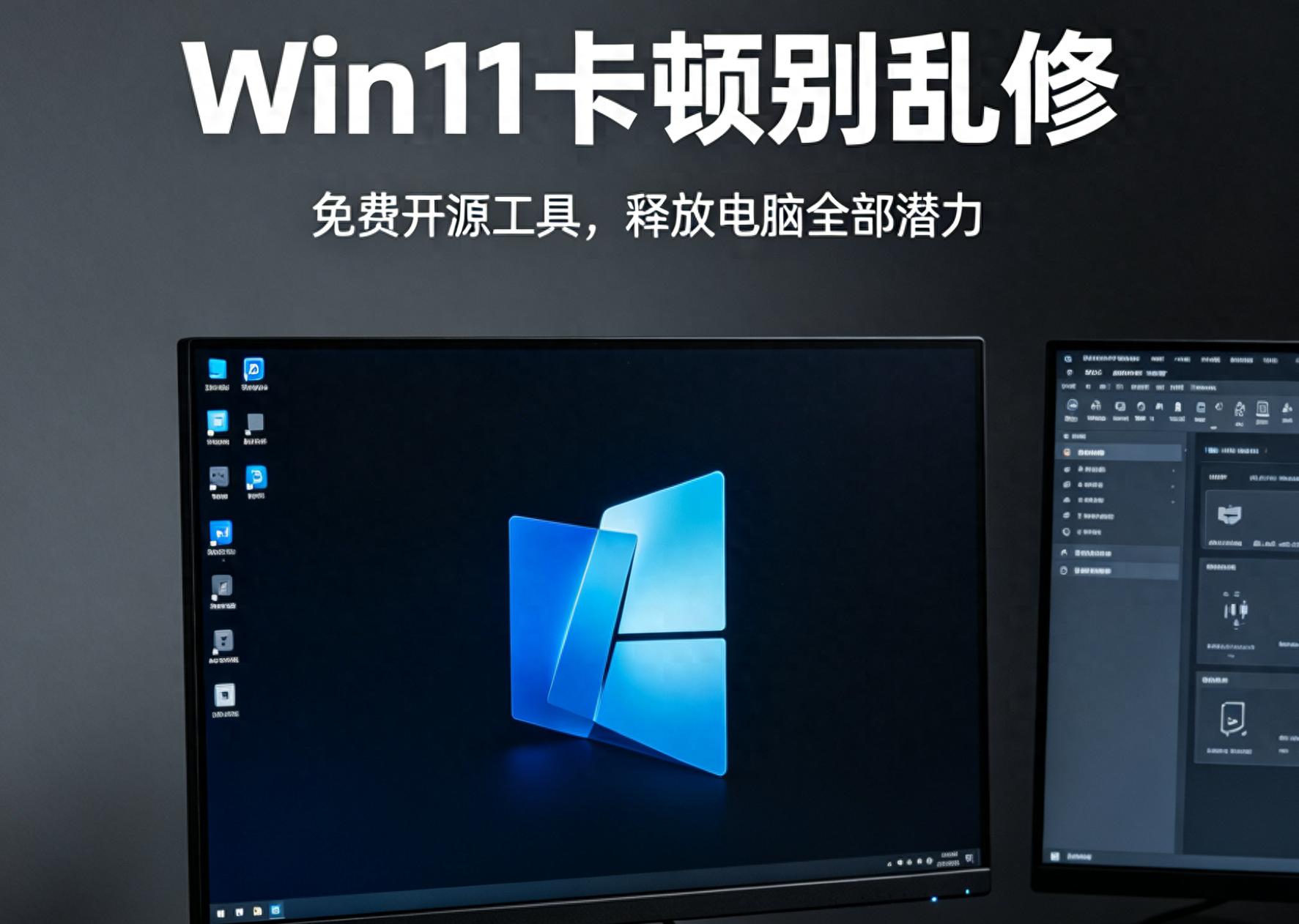 Win11卡顿别急着换电脑！开源工具一键释放性能，实测数据惊人