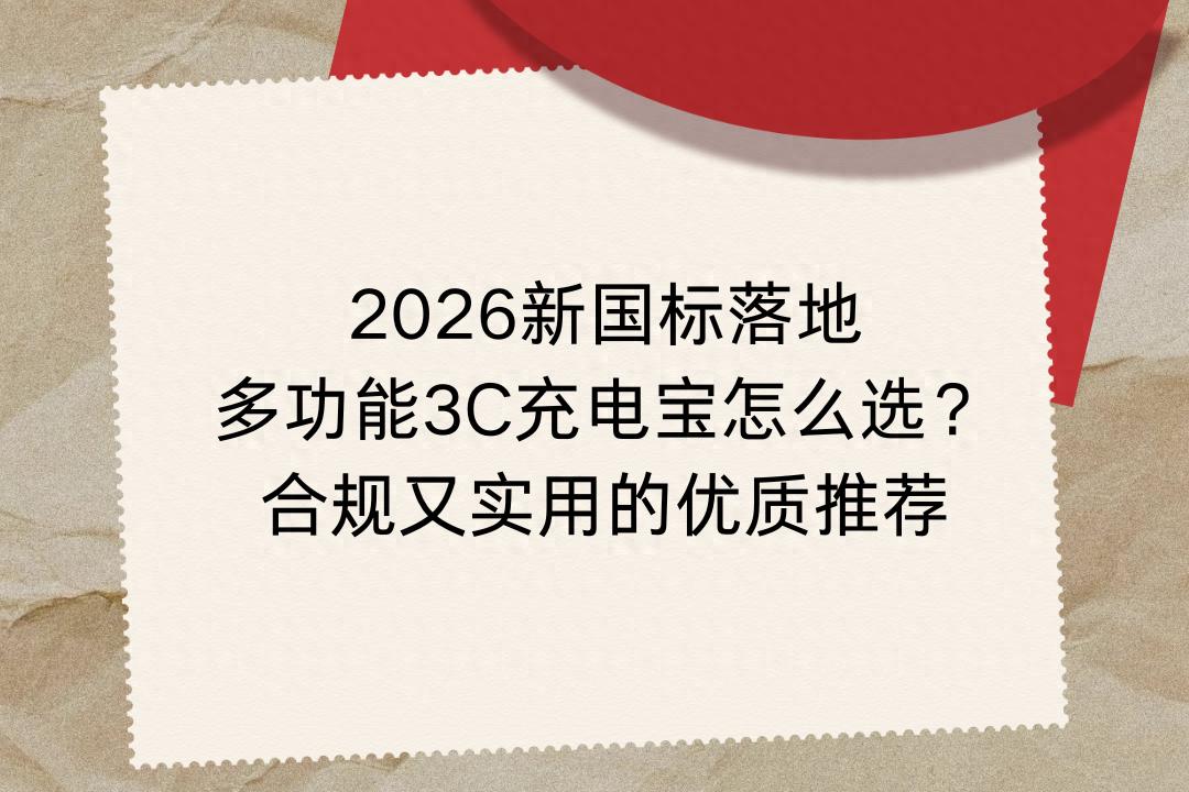 2026新国标正式实施：多功能3C充电宝选购指南，合规实用推荐